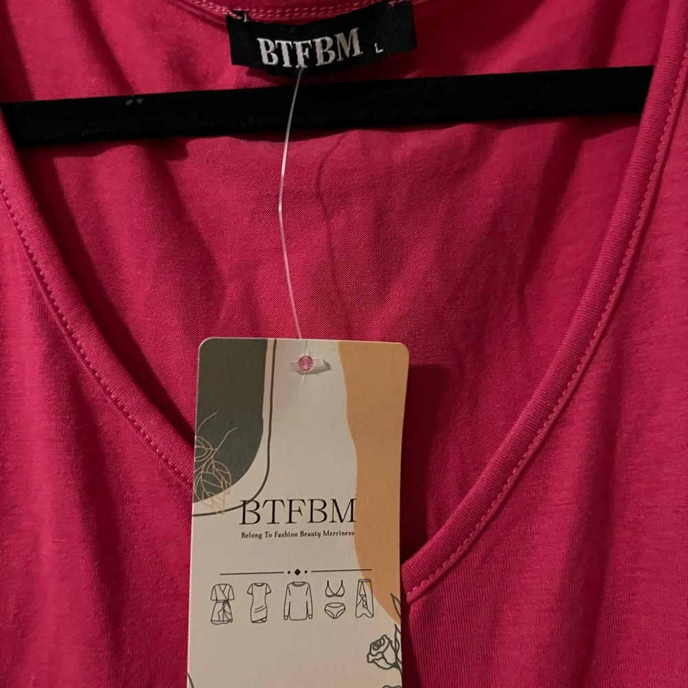 BTFBM Women's Pink Midi Dress